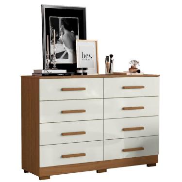 Imagem de Cômoda Grande 8 Gavetas Mdp Amora Atacama-off White