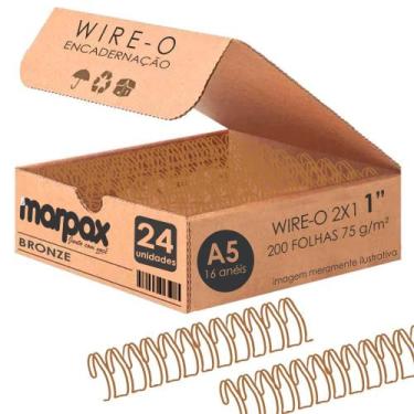 Imagem de Wire-o para Encadernação 2X1 A5 Bronze 1" para 200fls 24Un - Marpax