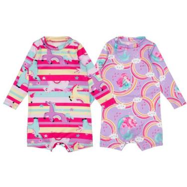 Imagem de Kit 2 Macaquinhos Praia Com Proteção Uv Infantil Verão - Fofotinhos, U