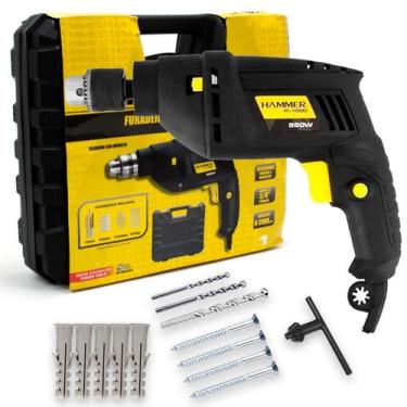 Imagem de Furadeira Impacto  Elétrica De 10mm Hammer Fi-1000k 500w + Acessório 1