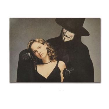 Imagem de Pôster V de Vendetta, pintura vintage, papel de 51,5x36cm