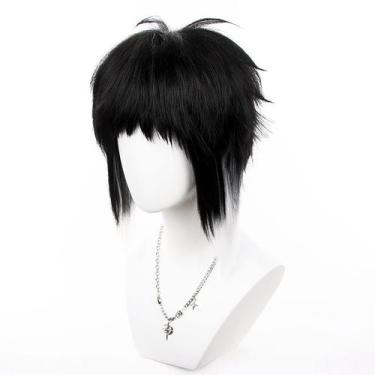 Imagem de Peruca de cosplay Bungos Stray Dogs Ryunosukes Akutagawas 35cm - Yiwei