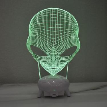 Imagem de LED Night Light Aliens 3D que muda de cor para crianças com base - Yiw