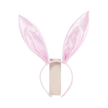 Imagem de Tiara De Orelhas De Coelho Xadrez Gingham, Presilha De Cabelo De Coelh