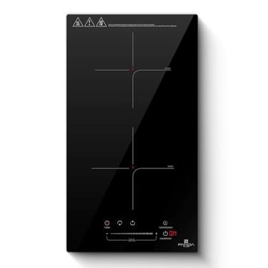 Imagem de Cooktop Indução 2 Bocas PandaPlus 3500W Preto Turbo 220V Embutir Bancada Vitrocerâmico Touch Trava Segurança