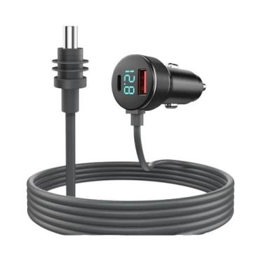 Imagem de Carregador De Carro Dual USB 12V-24V Com Cabo De Extensão À Prova d'Ág