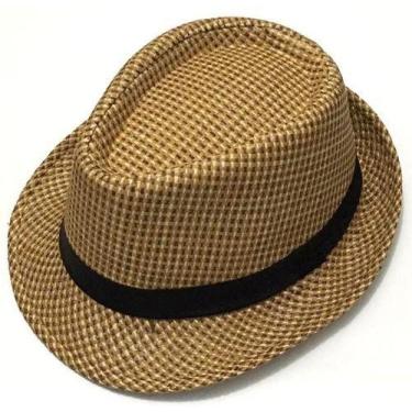 Imagem de Chapeu Fedora Panamá Palha Aba Curta De 3cm Forrado 60014 - Não Inform