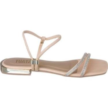 Imagem de Sandália Feminina Strass Saltinho baixo salto Quadrado-Feminino