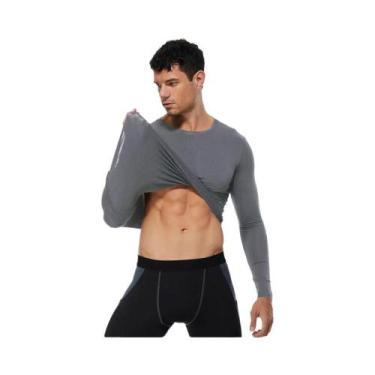 Imagem de Camiseta De Compressão Masculina De Secagem Rápida Com Manga Longa Par