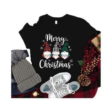Imagem de Camiseta Feminina Com Estampa De Gnomo De Natal Harajuku Kawaii Y2K Fa