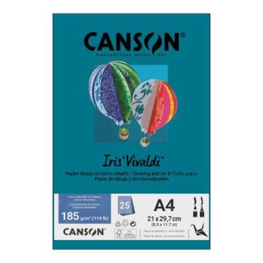 Imagem de Papel Canson A4 Iris Vivaldi 185g 25Fls - Escolha a Cor, Mar Caribe