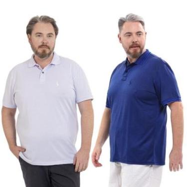 Imagem de Kit 2 Camisa Polo Masculina Plus Size Piquet Viscose Dry-Masculino