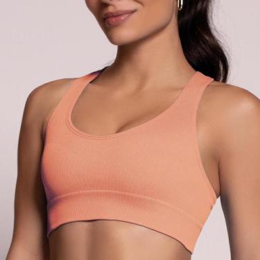 Imagem de Top Canelado Fitness Sem Costura e Sem Bojo Esportivo Academia Alta Su