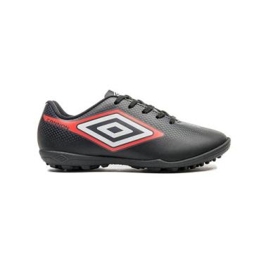 Imagem de Chuteira Society Junior Infantil Cannon Original Umbro, Preto, Vermelh
