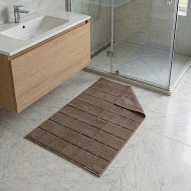 Imagem de Toalha de Piso Banheiro 1000 g Algodão Delicatta Quadriculado Extra Ma