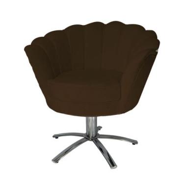 Imagem de Conjunto 2 Poltronas Estofada Com Base Giratória de Metal Pétala Suede