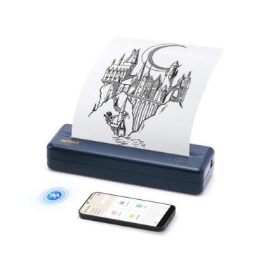 Imagem de Impressora sem fio portátil iDPRT MT890 com papel térmico azul