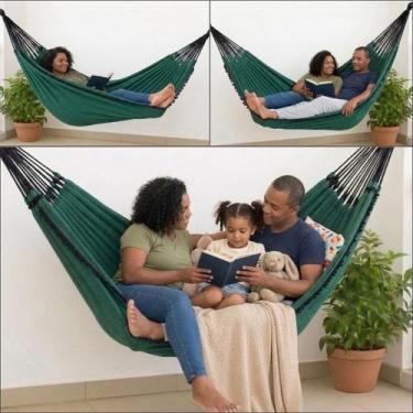 Imagem de Rede de Descanso Casal Jeans Grande Reforçada 170kg Algodão - Lepzo, A