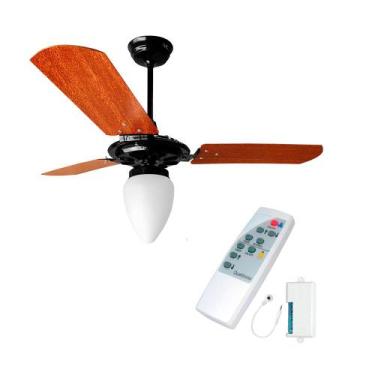 Imagem de Kit ventilador de teto valen c/ led ventex + controle remoto, Preto mo