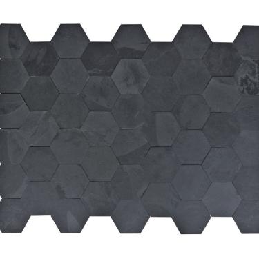 Imagem de Revestimento Pedra Natural - Pottenza Esagonale 15x17cm - Ardósia Grafite Grafite