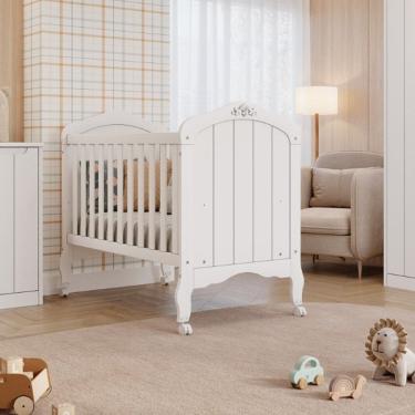 Imagem de Berço Mini Cama Alegria Espresso Móveis Branco Acetinado