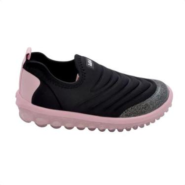 Imagem de Tênis casual infantil bibi roller 2.0 preto e rosa, 27, PRETO / ROSA