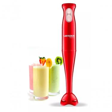Imagem de Mixer de Mão Lenoxx Red Drink Shake 200W 2 Velocidades Lâminas Aço Inox para Bebidas 220V