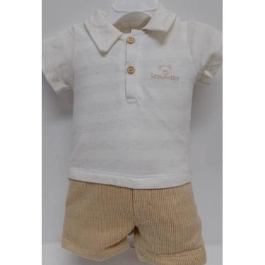 Imagem de Macacão Banho de Sol Bebê Menino Luxo Verão Lessababy B9364 -, Bege, P