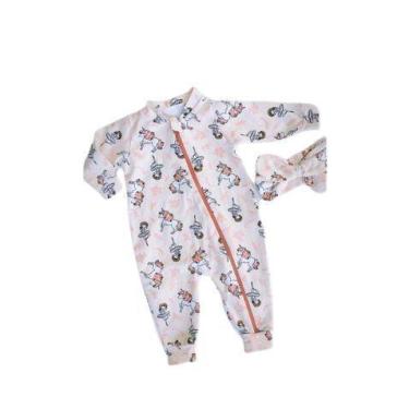 Imagem de Macacão bebê/infantil cotton estampado 2 peças - macacão e bandana - S
