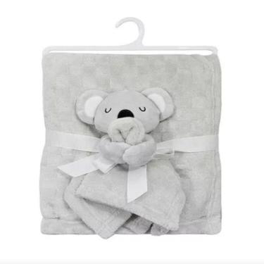 Imagem de Manta de Bebe Com Naninha Microfibra Antialérgico Camesa, Cinza