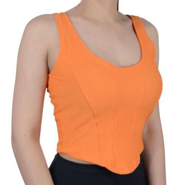 Imagem de Blusa Feminina Babicat Corpete Laranja Cenoura - B2686, M