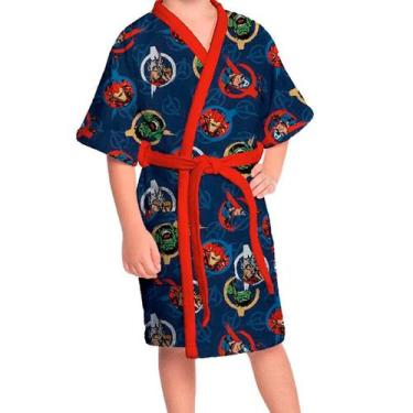 Imagem de Roupão Infantil Aveludado Avengers Lepper Quimono, P