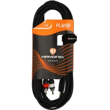 Imagem de Cabo De Áudio Player P2 X Rca 5 Metros Preto Hayonik