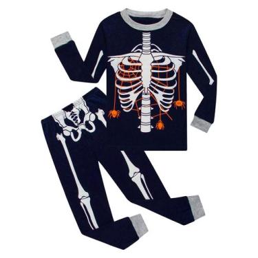 Imagem de Conjunto de pijamas Family Feeling Glow-in-the-Dark Skeleton Blue 8