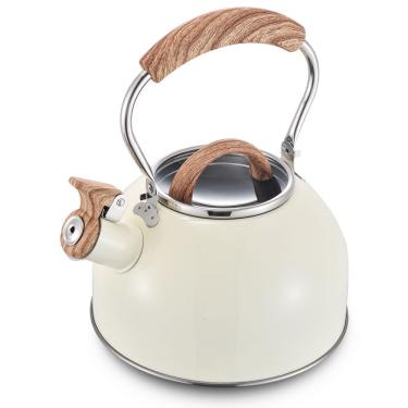 Imagem de Chaleira Inox 2L para Aquecer Água Alumínio com Apito Sonoro para Fogão de Indução Preto