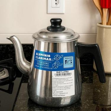 Imagem de Bule Aluminio Com Tampa 1Litros /600ml Clarimar - Alumínio Clarimar, 1