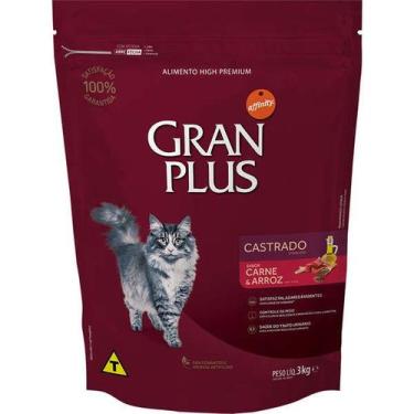 Imagem de Ração Gran Plus Menu para Gatos Castrados Sabor Carne e Arroz - GranPl