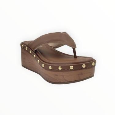 Imagem de Tamanco Plataforma Moleca Feminino Adulto Ref. 5566.201, Avelã, 37