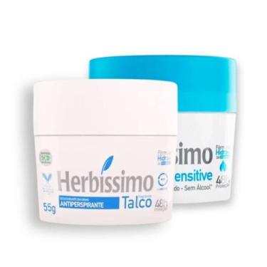 Imagem de Kit 2 Desodorante Herbissimo Creme Talco + Sensitive 55g