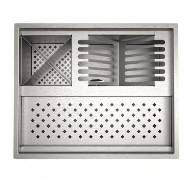 Imagem de Conjunto Calha P/ 48 Cm Quadrada Inox - TECHNOX