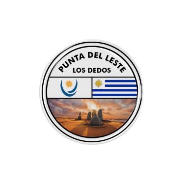 Imagem de Adesivo Resinado 3D Punta Del Leste Los Dedos Turístico em PVC com Acabamento em Relevo Preto Punta Del Viento