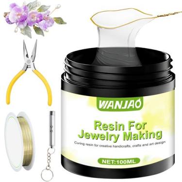 Imagem de Kit de Resina Artística WANJAO 100 ml Transparente de Cura Rápida com 