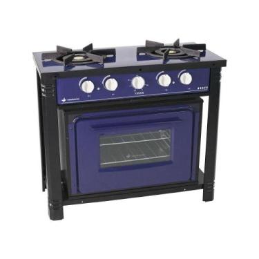 Imagem de Fogão Industrial Com Forno 2 Bocas Duplas Bravo Br2bf Azul - Venâncio 
