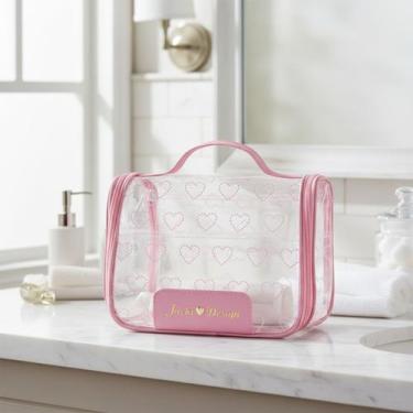 Imagem de Necessaire De Viagem Jacki Design Love Transparente Elegante Cor Rosa