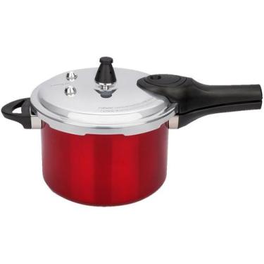Imagem de Panela de Pressão Pressure 4,2 Litros Vermelha Brinox, 4,2L, Vermelho