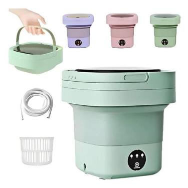 Imagem de Máquina de Lavar Mini Portátil Lilás Dobrável e Compacta Pronta Entreg