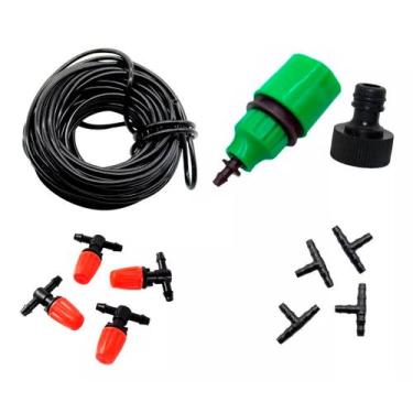 Imagem de Kit Irrigação Nebulização 15 Bicos Com 20 Metros Completo - Nagura