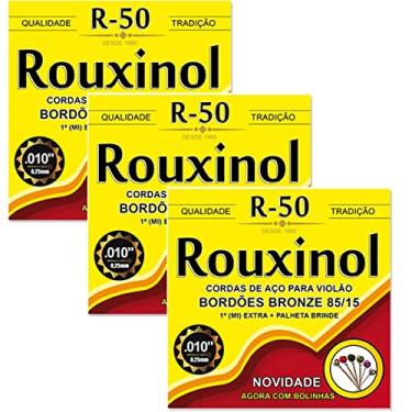 Imagem de Kit Com 03 Cordas Para Violão Aço Rouxinol Com Bolinha 010