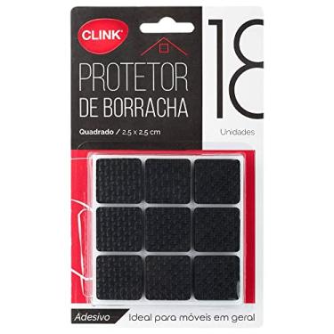 Imagem de Kit 18 Unidades Protetor Pé Moveis Borracha Piso Resistente Quadrado Porta Anti deslizante Proteção