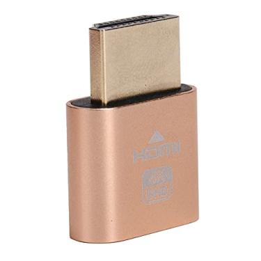 Imagem de Plugue fictício, emulador de display hot swap com resolução de 3840 x 2160, liga de alumínio para plugue(ouro)